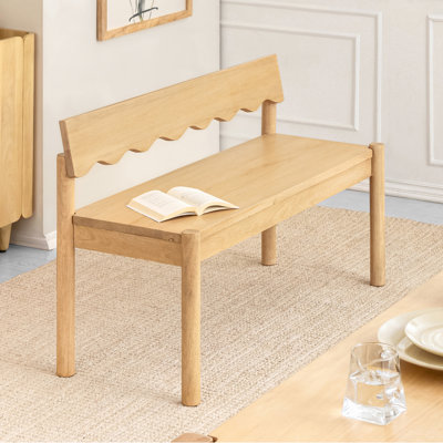 Zala Solid Wood  Bench by Gracie Oaks