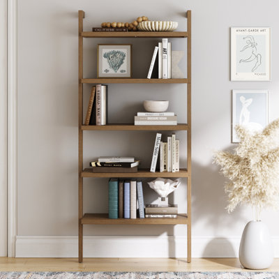 Corkhill 5-Tier Wall Mounted Solid Wood Bookshelf by Bay Isle Home