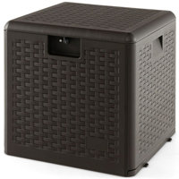 New Classic 100 Gallons Gallon Wicker Lockable Deck Box in Brown by Spiritual Realm