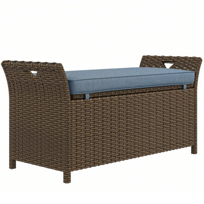 New Classic 27 Gallons Water Resistant Rattan Storage Bench by New Classic