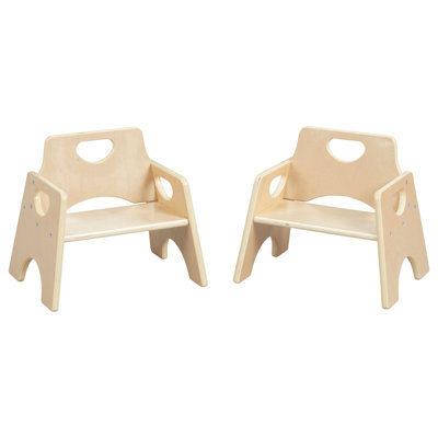 ECR4Kids Stackable Wooden Toddler Chair, 10in, Kids Furniture, Grey Wash, 2-Pack by ECR4Kids