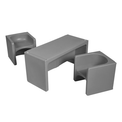 ECR4Kids Tri-Me Table and Cube Chair Set, Multipurpose Furniture, 3-Piece by ECR4Kids