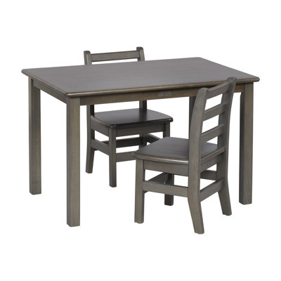 ECR4Kids 24in x 36in Rectangular Hardwood Table and Chair Set, 12in Seat Height, Kids Furniture by ECR4Kids