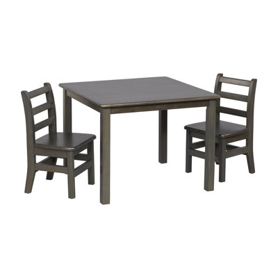 ECR4Kids 30in x 30in Square Hardwood Table and Chair Set, 12in Seat Height, Kids Furniture by ECR4Kids