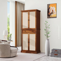 4 Door Cabinet With 1 Drawer, Sideboard with 4 Adjustable Inner Shelves, Storage Cabinet, Server, Buffet by Charlton Home