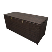 Indoor and Outdoor 113 Gallon Wicker Deck Box by Oakland Living