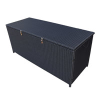 Indoor and Outdoor 113 Gallon Wicker Deck Box by Oakland Living