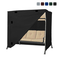 Kincannon High Density Waterproof Outdoor Patio Canopy Swing Seat Cover, Patio 3-Seat Porch Swing Cover by Freeport Park
