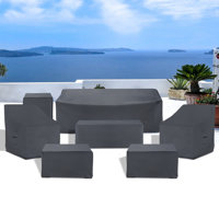 Kinchen Patio Furniture Cover For 7 Seater Sofa Set, Water Repellent UV & Weather Resistant Cover by Freeport Park