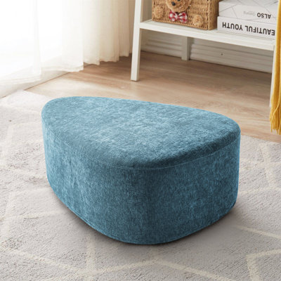 Caras Triangular Upholstered Ottoman by Wade Logan