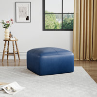 Hustle Square Top-Grain Genuine Leather Ottoman