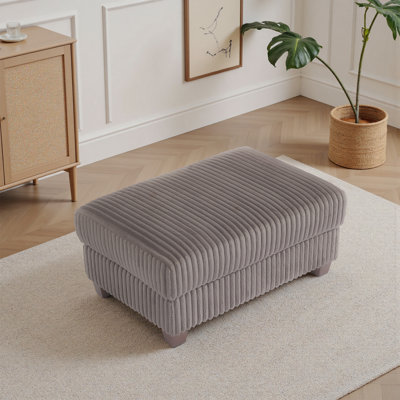 Ermia Modern Upholstered Faux Fur Square Ottoman