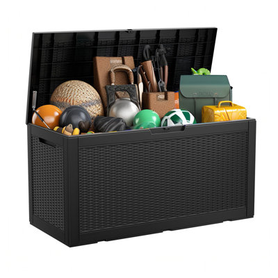 Olilawn 100 Gallons Resin Outdoor Storage Deck Box, the rattan version is beautiful and practical by olilawn
