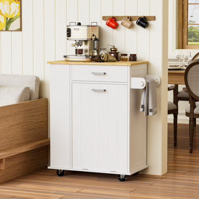 Rolling Kitchen Island With Trash Can Storage