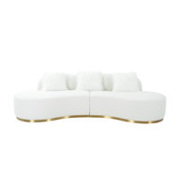 Simona 150.39" Armless Curved Sofa by Pasargad