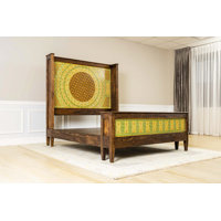 Bohemian Solid Wood Bed, Brown