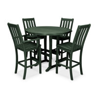 POLYWOOD Vineyard 5-Piece Nautical Trestle Bar Set by POLYWOOD
