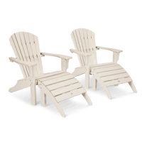 POLYWOOD Seashell Adirondack Set with Ottomans by POLYWOOD