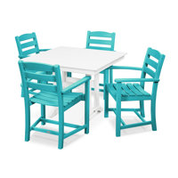 POLYWOOD La Casa Café 5-Piece Farmhouse Trestle Arm Chair Dining Set by POLYWOOD