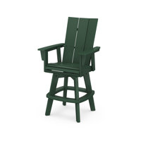 Modern Curveback Adirondack Swivel Bar Chair by POLYWOOD