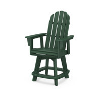 Vineyard Curveback Adirondack Swivel Counter Chair by POLYWOOD