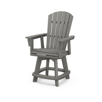 Nautical Curveback Adirondack Swivel Counter Chair by POLYWOOD