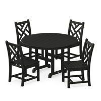 Chippendale 5-Piece Round Farmhouse Side Chair Dining Set by POLYWOOD