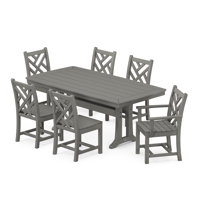 Chippendale 7-Piece Dining Set with Trestle Legs by POLYWOOD