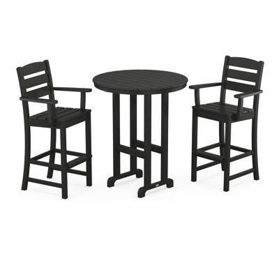 Lakeside 3-Piece Round Bar Arm Chair Set by POLYWOOD