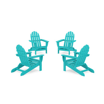 4-Piece Classic Folding Adirondack Conversation Set by POLYWOOD