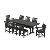 Oxford 9-Piece Farmhouse Dining Set with Trestle Legs by POLYWOOD