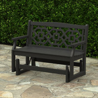 Martha Stewart by POLYWOOD Outdoor Chinoiserie 4 Gliding Plastic Bench