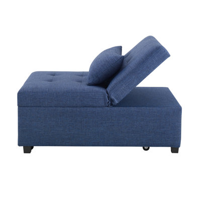 Hulse 3-In-1 Upholstered Convertible Sleeper Chair by Lark Manor