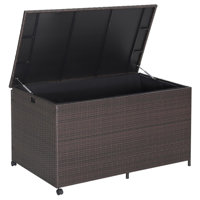ONFRJFVR 133 Gallons Water Resistant Plastic Storage Bench with Wheels in Brown by ONFRJFVR