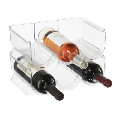 Oggi Neat 3 Bottle Tabletop Wine Bottle Rack in Clear by OGGI