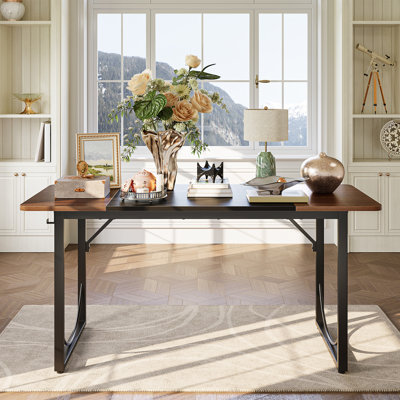 63" Executive Desk Lager Writing Desk With Metal Frame Home Office Desk by others