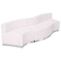 Hercules Alon 3 PC LeatherSoft Modular Reception Configuration w/Taut Back &Seat by Flash Furniture