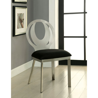 Bagdai Upholstered Side Chair in Black by Wade Logan