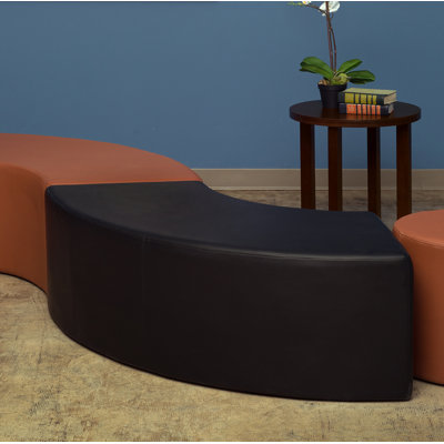Aurora Curved Vinyl Ottoman by Orren Ellis