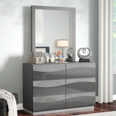 Braylea 6 Drawer Dresser with Mirror by Hokku Designs