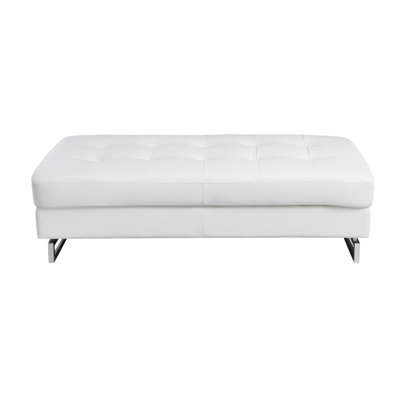 Ordaz 63" Wide Faux Leather Rectangle Cocktail Ottoman by Orren Ellis