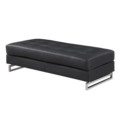 Ordaz 63" Wide Faux Leather Rectangle Cocktail Ottoman by Orren Ellis