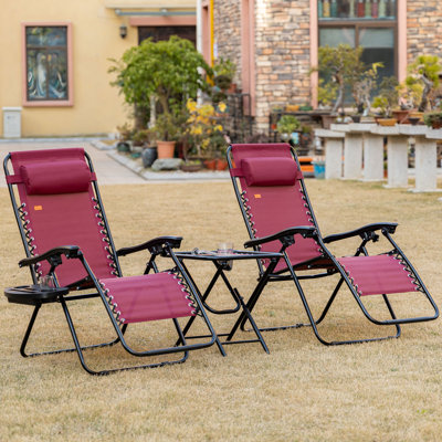 Reclining 3 Piece Zero Gravity Chair Set