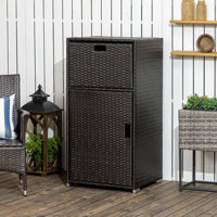 Outdoor Towel Rack & Pool Toy Cabinet/Hot Tub Accessory Storage, 24"x24"x47"