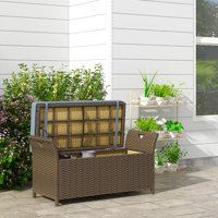 Outsunny Wicker Storage Bench in Brown by Outsunny
