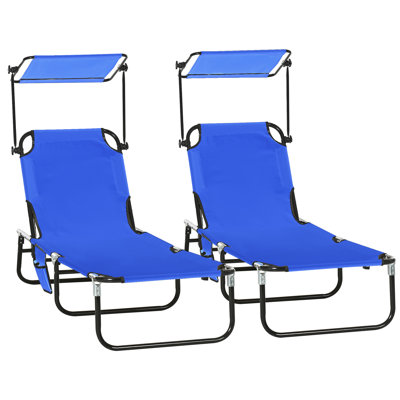 74.75 " Long Reclining Chaise Lounge Set by Outsunny
