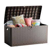 80 Gallon, Waterproof Resin Lockable Deck Box for Patio, Garden & Pool by Ortus Collective