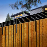 Linea Galvanized Steel Wall and Fence Extension Privacy Panel, Black by OUTDECO