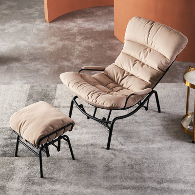 Brevick 29.72" W Lounge Chair and Ottoman by Wade Logan
