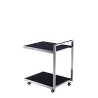 Luxe Glass and Stainless Steel Bar Cart by Pasargad